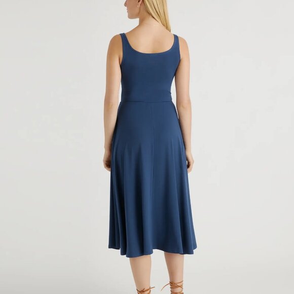 Quince Tencel Jersey Fit & Flare Midi Dress, Navy Blue, NWT (XS, S, M, L, XL) - Picture 6 of 6